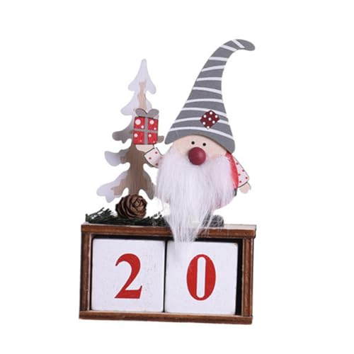 Ciieeo 1 Satz Weihnachtskalender-ornamente Weihnachtliche Wanddekoration Monat Datumsanzeige Kalender Weihnachtsschmuck Adventskalender Nähen Tischkalender 2022 Szene Grey Hölzern von Ciieeo