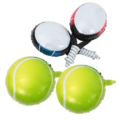 Ciieeo 1 Satz aufblasbare Partydekorationen Ballschlägerballons Plüsch funkeln Tennisballschläger Tennis Thema Hochzeitsdeko luftballons Tennisball-Ballon Sportballons Aluminiumfolie von Ciieeo