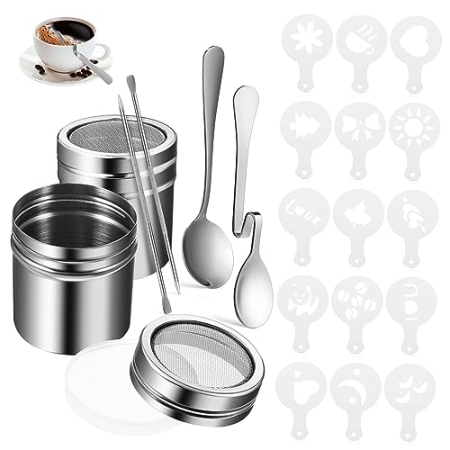 Ciieeo 1 Set Kaffee Kunst Vorlagen Set Latte Stift Kaffee Schablonen Für Latte Art Pulver Shaker Heiße Schokolade Schablonen Latte Art Ätzwerkzeug Cupcake Dekorationsset Edelstahl von Ciieeo