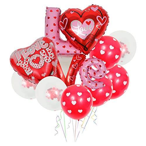 Ciieeo 9 Teiliges Valentinstag Ballon Set I LOVE YOU Folienballons Herzform Für Hochzeiten Partys Und Romantische Dekorationen Rote Partyballons Für Besondere Anlässe von Ciieeo