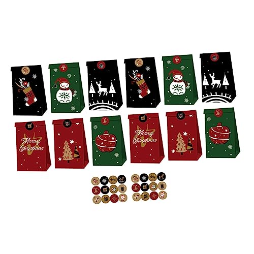 Ciieeo 1 Set Weihnachtstüte Aus Kraftpapier Weihnachtsverpackungstüten Braune Papiertüten Pakettüten Tragetasche Organizer Verpackungstüten Handtaschen Organizer Partybeutel von Ciieeo