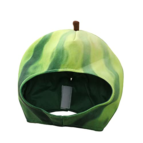 Ciieeo 1 Stk Wassermelonen-Kopfbedeckung Kopfbedeckung Wassermelone Neuheit Hut Rollenspielhut Ketchup tiermütze karnevals hut Plüsch-Partyhut Plüschmütze Plüsch und pp Baumwolle Green von Ciieeo