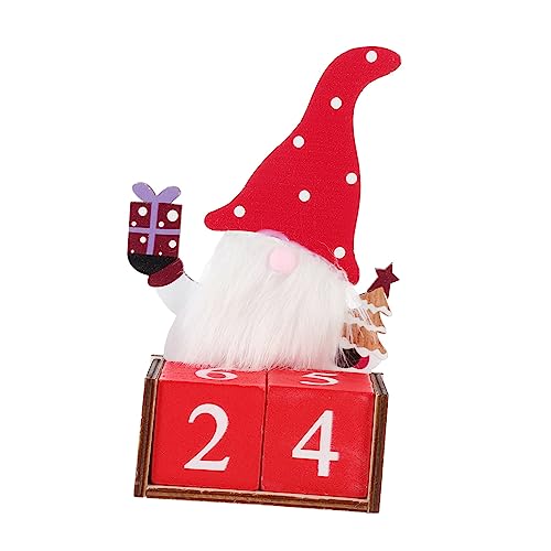 Ciieeo 1 Stk Weihnachtskalender kalender weihnachten schreibtischdeko christmas accessories Adventskalender Wandkalender Desktop-Kalender Weihnachtstischkalender hölzern rot von Ciieeo