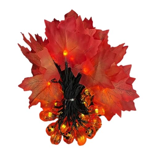 Ciieeo 1 Stück LED Kürbis Lichterkette mit Ahornblättern Wasserdichte Solar Gartenbeleuchtung für Halloween mit Lichtern für Außenbereich und Festliche Dekoration Ciieeo 1 Stück LED Kürbis Lichterkette mit Ahornblättern Wasserdichte Solar Gartenbeleuchtung für Halloween mit Lichtern für Außenbereich und Festliche Dekoration von Ciieeo