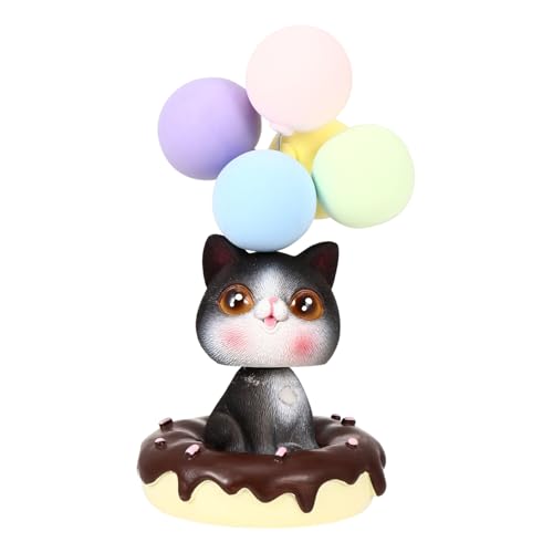 Ciieeo 1pc Harz Katze Kuchen Topper Geburtstag Dekorationen Katze Thema Ballon Set Party Zubehör von Ciieeo