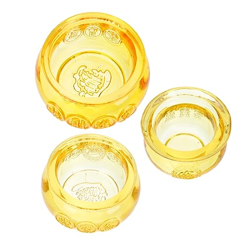 Ciieeo 1 Stück Schatzschale Vintage Wohnkultur Goldene Dekorationen Tischdeko Tischdekoration Wohnakzente Dekor Glücksschatz Figur Tempel Chinesische Glücksfigur Goldenes Glas von Ciieeo