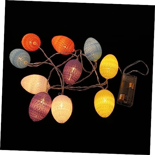 Ciieeo 1 Stück Schnur Lichterketten aus Baumwolle LED-Leuchten für Schlafzimmer Kabel Ei ostern dekoration easter decoration Osterlichter ostern dekorative lichter Baumwollfaden Colorful von Ciieeo