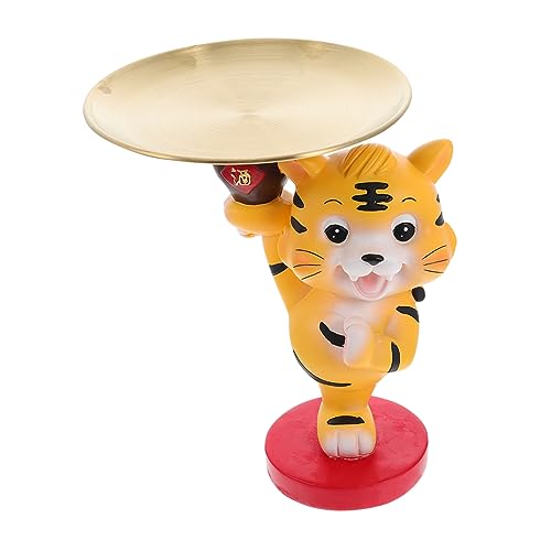 Ciieeo 1 Stück Tiger Aufbewahrungsdekoration Ring Tellerhalter Kinderspielzeug Desktop 2022 Chinesische Tierkreiszeichenfigur Chinesische Tierkreiszeichenfiguren von Ciieeo