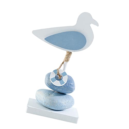 Ciieeo 1 Stück Vogelornament Aus Holz Im Mediterranen Stil Kunsthandwerk Dekorationen Für Zuhause Möwenstatue Vogelskulptur Esszimmerdekoration Für Tisch Küstenstrandornament von Ciieeo