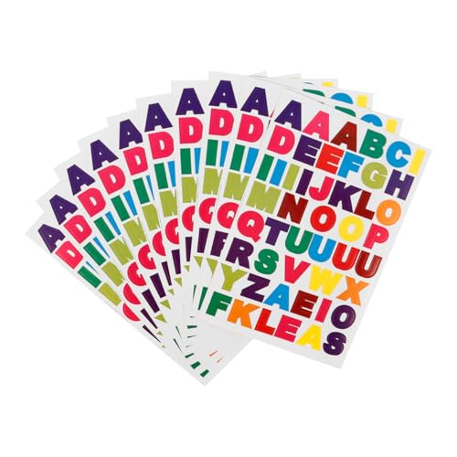 10 Blatt Abc Aufkleber Mit Glitzernden Buchstaben Selbstklebende Aufkleber Buchstabenaufkleber Dekorieren Buchstabenaufkleber Klein Farbige Aufkleber Kind Alphabet von Ciieeo