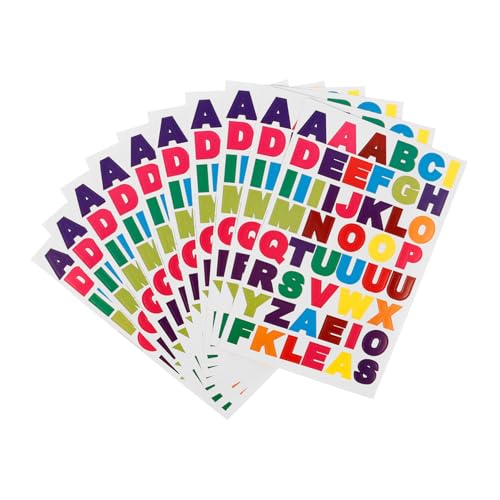 Ciieeo 10 Blatt Abc Aufkleber Mit Glitzernden Buchstaben Selbstklebende Aufkleber Buchstabenaufkleber Dekorieren Buchstabenaufkleber Klein Farbige Aufkleber Geschenk Kind Alphabet von Ciieeo