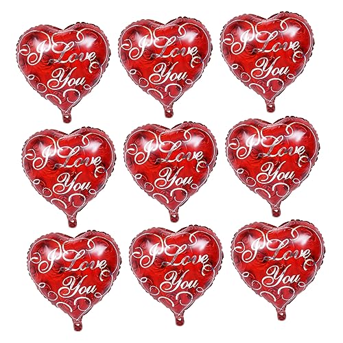 Ciieeo 10 Stück Liebe Aluminiumfolie Ballon Valentinstag Partyzubehör Valentinstag Ballon Partyballons Valentinstag Folienballon Herzform Ballons Dekor Valentinstag Partyballon Rot von Ciieeo