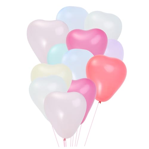 Ciieeo 100St Dekorative Luftballons Makronen-Herzballons Partyzubehör Herz-Dekor weiße Luftballons Makronen-Ballon-Babyparty romantische Luftballons in Herzform Hochzeitsballons Rosa von Ciieeo