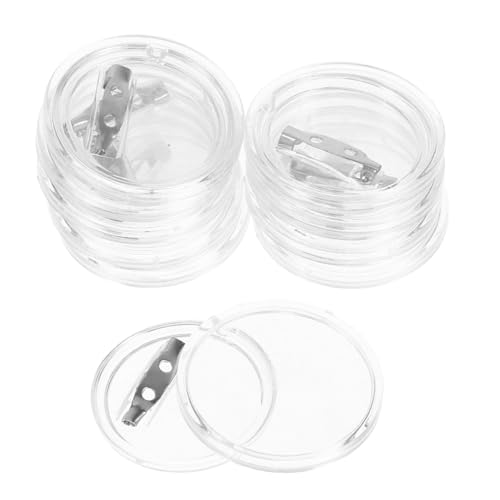 Ciieeo 10St Transparente Abzeichenschnalle Blanko-Buttons Anstecknadel mit großen Fotoknöpfen Bild-Button-Pin Button-Pin-Maker-Kit leere Knopfnadeln DIY-Knöpfe, transparente Stifte Acryl von Ciieeo