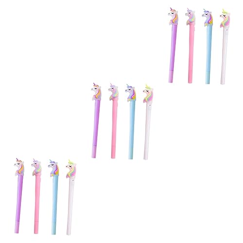 Ciieeo 12 Stk Einhorn Lichtstift Rosa Einhornstift Einhorn-glitzerstift Geschenke Für Mädchen Einhorn-kugelschreiber Cartoon-tier-schreibstifte Plastik Student Scheinen Mit Lichtern von Ciieeo