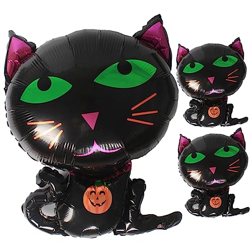 Ciieeo 12 Stk schwarzer Katzenballon halloween atmosphäre halloween party halloween decor Halloween-Dekor Luftballons-Set Aufblasbare Katzen-Requisiten Halloween-Zubehör Aluminiumfolie von Ciieeo