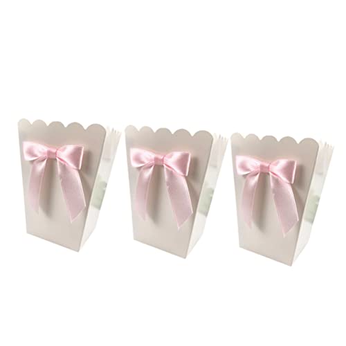 Ciieeo 12Er Boxen Mini-Süßigkeitstüten lila Popcorntüten mit Schleife Papierschachtel Popcorn pinke Partytüten Baby-Kit Kisten behandeln Popcorn-Boxen Snack Karton von Ciieeo