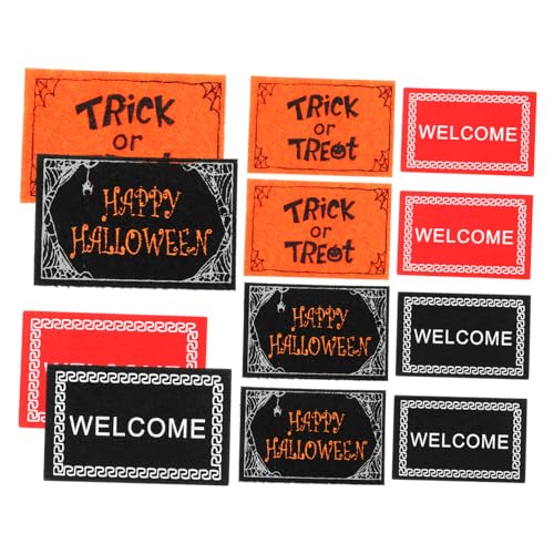 Ciieeo 12St Dekorative Halloween-Bodenmatte Halloween-Ornamente Teppiche Halloween-Miniteppich halloween teppich fußmatte Mini-Hausdekor-Accessoires kleiner Hausdekor-Teppich Vlies von Ciieeo