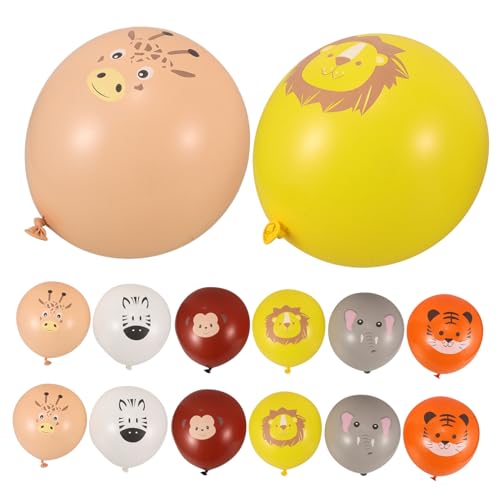 Ciieeo 12St Latexballon Bogenballons Ballon-Tier-Kit Hochzeitsballons Kindergeburtstag Dekoration Tierische Luftballons Dschungel-Party-Dekor Luftballons mit Tierdruck Emulsion von Ciieeo