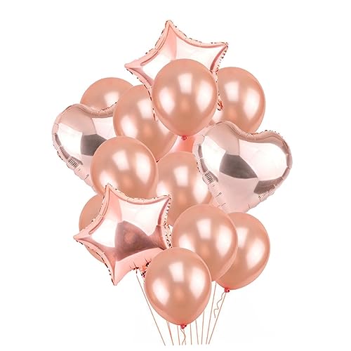 Ciieeo 14St Hochzeitsballons klare Luftballons Brautballons Sternballons Luftballons für die Brautdusche Liebe Luftballons Hochzeit goldhochzeit balloons Partyballons Liebesballons Golden von Ciieeo