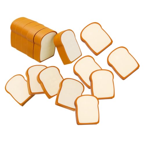 Ciieeo 16 Stück Toastbrot-Radiergummi In Brotform Brot-Miniatur-Brot-Radiergummi Künstliches Toast-Modell Cartoon-Toast-Radiergummi Toast-Brot-Radiergummi Tragbare Radiergummis von Ciieeo