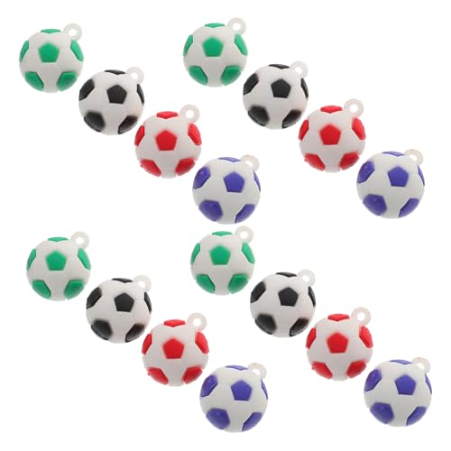 Ciieeo 16st Fußball-anhänger Sportballdekoration Pvc-fußball Mit Weichem Kleber Netzband Aus Metallfolie Fußball Zum Sammeln Zubehör Fußball Kleiner Perlenfußball Pvc-weichkleber von Ciieeo