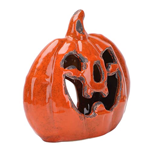 Ciieeo 1Stk Leuchter Halloween kürbis Halloween Pumpkin kerzendochthalter Kürbis Kerzenständer kerzendochte dekorativer Kerzenhalter Halloween-Party- Kunst-Requisite Keramik rot von Ciieeo