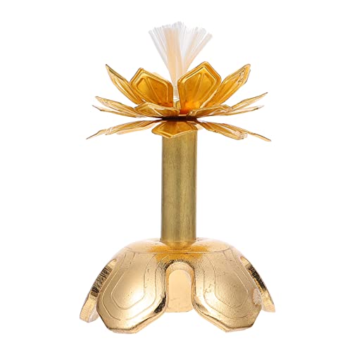 Ciieeo 1Stk Opferlampe Buddha Lampe hingabe Prayer Candle Altarzubehör Oil Lampe für Auflaufförmchen kerzendochte teelichter Dochthalter im Lotus-Design Lotus-Leuchter Legierung Yellow von Ciieeo