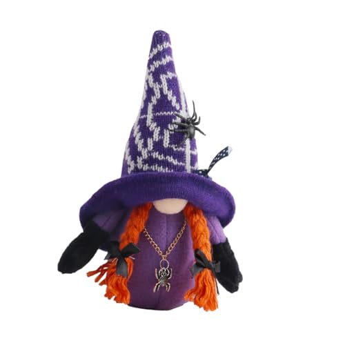 Ciieeo 1Stk gesichtslose Puppe Halloween-Gnom- Babypuppe schwarz Figur Puppe Halloween Kleidung Halloween Outfit weihnachtsdeko Halloween-Party- Hauszwergpuppe Plastik Violett von Ciieeo