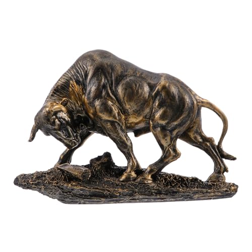 Ciieeo 1pc Harz Ox Statue Wohnkultur Kreative Schreibtisch Ornament für Büro Wohnzimmer von Ciieeo