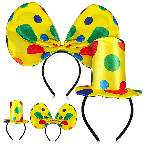 Ciieeo 2 Sätze Clownhut Clown-Maskerade-Hüte und Luigi-Hüte Clown-Gastgeschenke Clown Schleife Stirnband kindermütze kappe Lustige Hut Clown-Partyhut Clown-Kostüm-Hut Plastik von Ciieeo