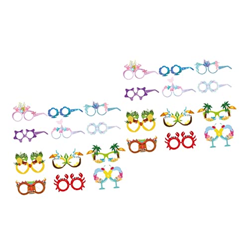 Ciieeo 2 Sätze Meerjungfrau Brille Meerjungfrau Pinata Meerjungfrau Party Hawaii Brille Sonnenbrille Damen Sonnenbrille Papier Party Brille Kreative Brille Party 12 Stück * 2 von Ciieeo