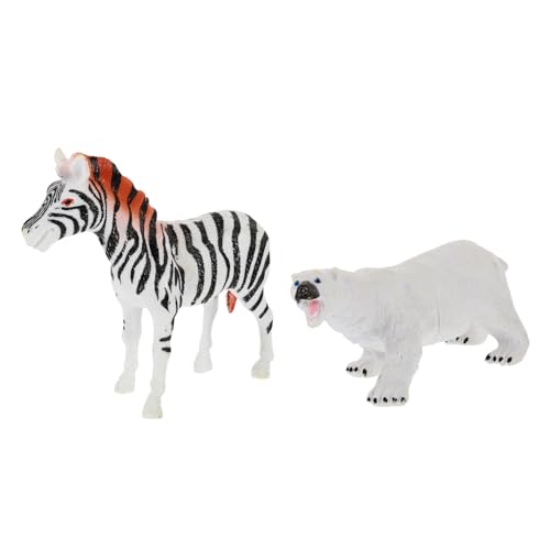 Ciieeo 2 Stück Tierornamente Für Den Schreibtisch Eisbär Und Zebra Hübsches Tier Mini Tier Display Tier Desktop Spielzeug Tier Für Die Dekoration Tier Für Die Verzierung von Ciieeo