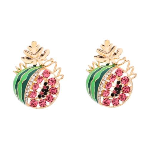 Ciieeo 2 Stück Wassermelonen Brosche Strass Brosche Wassermelonen Schmuck Kleidungsnadeln Abzeichen Wassermelonen Palästina Schmuck Niedliche Broschen Clips Retro Pullover Clips von Ciieeo