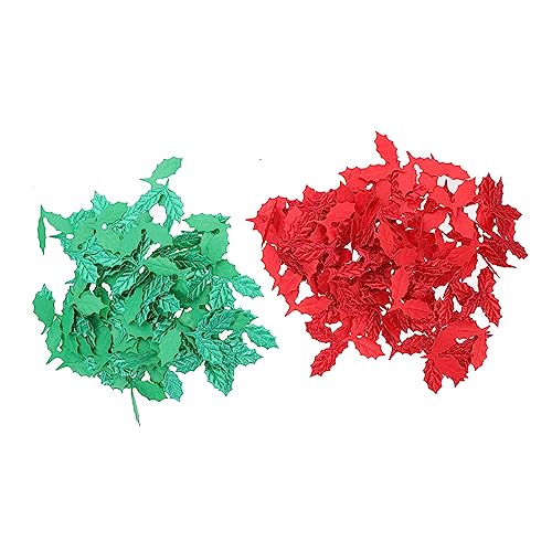 Ciieeo 200 Stück Weihnachtsblätter Konfetti Desktop Blattornament Glitzernde Luftballons Konfetti Dekoration Für Zuhause Tischdekoration DIY Zubehör Mini Dekor Wohnaccessoires von Ciieeo