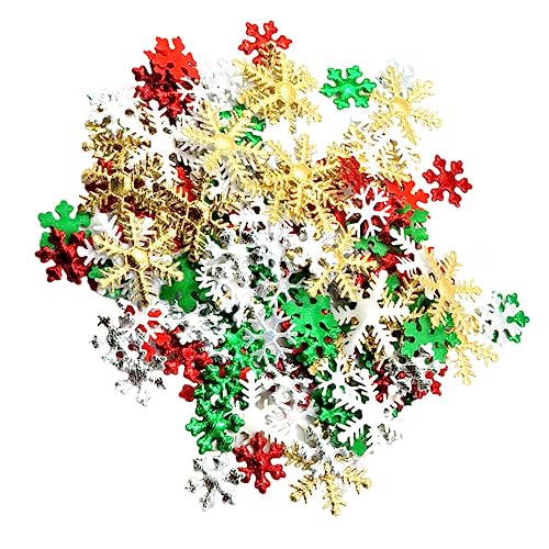 Ciieeo 200st Weihnachtsdekoration Schneeflocken Weihnachtsdekoration Tisch Weihnachtliche Tischdekoration Tisch-weihnachtsdekorationen Krippenhandwerk Weihnachtstischstreuung Vlies von Ciieeo