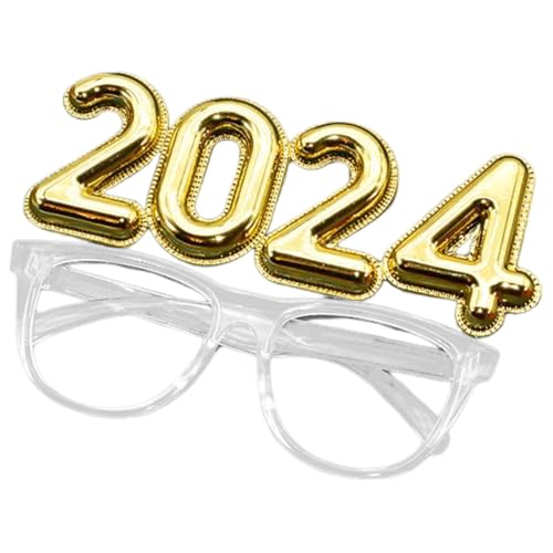 Ciieeo 2024 Brille Frohes Neues Jahr Brille Partybrille 2024 Foto-requisiten Für Das Neue Jahr 2024 Party-gläser-dekor Fotokabinen-requisiten Für Die Silvesterparty Stk Golden von Ciieeo