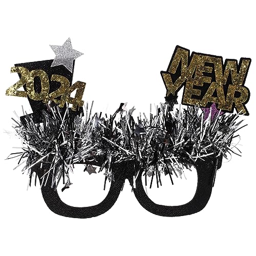 Ciieeo 2024 Party Brillen Requisiten Lustiges Neues Jahr Silvester Party Zubehör Silvester Party Brille Frohes Neues Jahr Brillen Silvester Brille Party Requisiten Dekor von Ciieeo