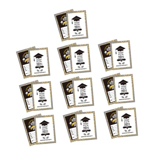 Ciieeo 20St Grußkarte celebrations feierstahl Abschlussfeier Einladungen geschenkkarte card Party-Einladungskarte Einladung zum Abschluss Partykarten Party-Gruß Papier Black von Ciieeo