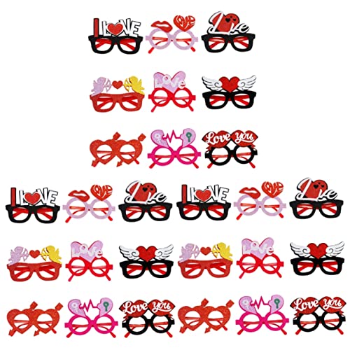 Ciieeo 27 STK Valentinsbrille Gläser Martini Party Glaswaren Sonnenbrille Coole Brille Herzbrille Junggesellenabschiedsbrille Lustige Brillen Frauen Braut Brille Herz Brille Plastik von Ciieeo