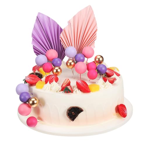 Ciieeo 27 Stk Kuchendekoration Cupcake-topper Geburtstag Topper Tortenaufsätze Mit Kugeln Kuchen Topper Tortenkugeln Dekorationen Kuchendeckel Dekoration Für Kuchen Papier von Ciieeo