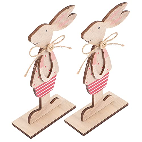 Ciieeo 2St Osterdekorationen Hasenspiel Valentinsdekorationen Osterhase Ostern mitgebsel austecherformen Ostern tischdeko Osterparty-Dekorationen Osterdekoration aus Holz hölzern von Ciieeo