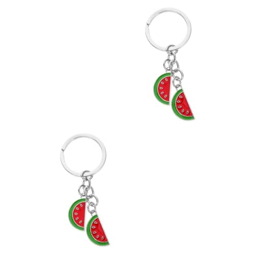 Ciieeo 2St Schlüsselanhänger Taschenanhänger Anhänger mit Wassermelonenscheiben Wassermelonen Thema Party Schlüsselbund Schmuck Wassermelonen-Hängedekoration Ferrolegierung von Ciieeo