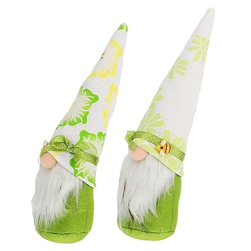 Ciieeo 2st Gnom-Puppe Handgefertigte Gnompuppenverzierung GNOME-Puppen-Desktop-dekore GNOME Puppe Tischdekoration Gnom Puppenschmuck Verzierungen Für Gnompuppen Green Stoff von Ciieeo