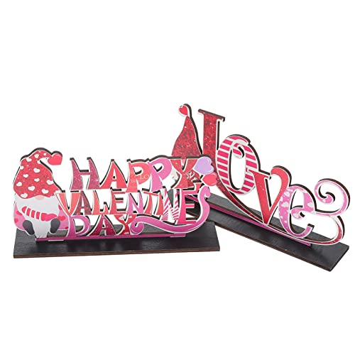 Ciieeo 2st Holzschmuck Zum Valentinstag Partydekorationen Wohnzimmerdekor Partybanner Verlobungsfeier Gefälschte Pflanzen Sackleinen-Banner Fiesta Valentinstag Dekorationen Für Zu Hause von Ciieeo