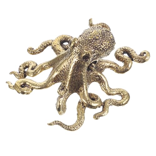 Ciieeo 2st Ornamente Büroskulptur Dekoration Skep Pfau Sammlerstücke Von Tierskulpturen Hai-skulptur Aquarium-dekor Oktopus-Figur Oktopus Handyhalter Oktopus-Statue Haustier Messing von Ciieeo