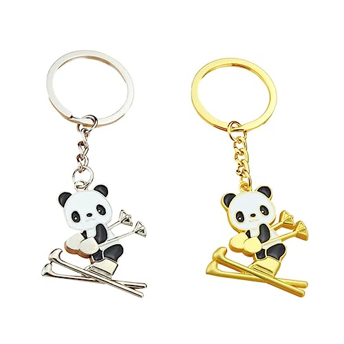 Ciieeo 2st Ski-panda-anhänger Spielzeug Für Mädchen Mini-schlüsselanhänger Schlüsselanhänger Für Kinder Spielzeug Für Goodie-bags Panda-ornamente Kinderspielzeug Zinklegierung von Ciieeo