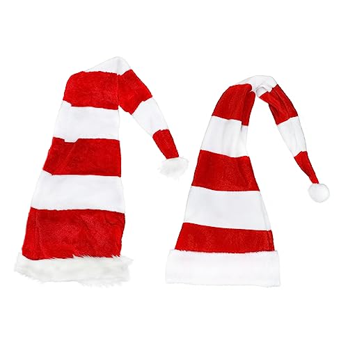 Ciieeo 2st Weihnachtsmütze Partyhüte Für Kinder Krippendekor Kinder Erwachsene Hüte Weihnachtsfeier Hut Weihnachtsplüschmütze Weihnachtskopfbedeckung Party-deko-hüte Hut-dekor Rot Stoff von Ciieeo