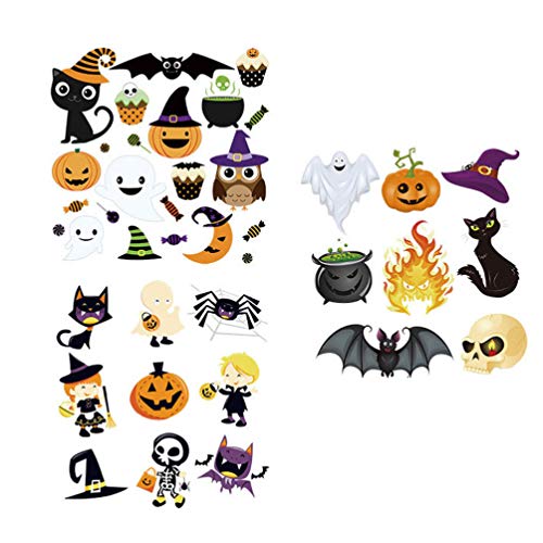 Ciieeo 3 Bögen Halloween Bügelbild Aufkleber Kürbis Geist Kleidung Aufkleber Halloween Thema Bügelflicken für Kleidung Kissen DIY Halloween Party Supplies von Ciieeo