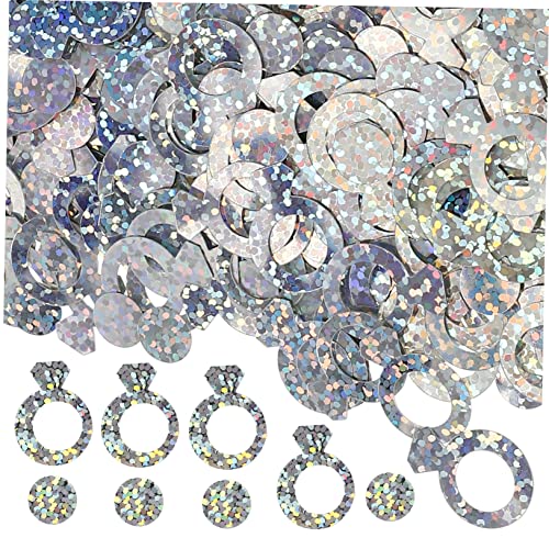 Ciieeo 3 Diamantring Konfetti hochzeitsdeko bunt Hochzeitskonfetti schmucksteine party supplies Tisch Ringe für Frauen festliche Streuungen Party-Glitzer-Konfetti Papier von Ciieeo